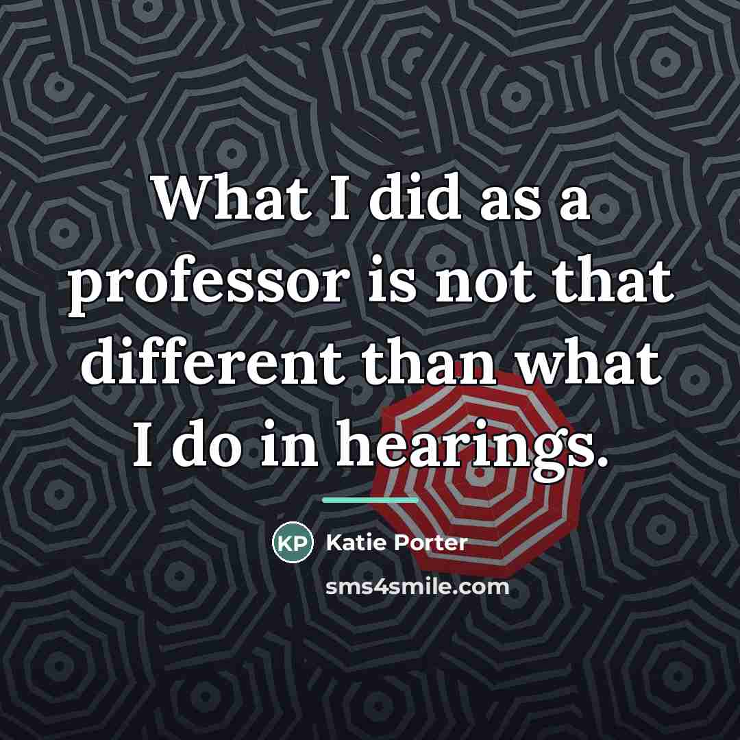 “What I did as a professor is not that different…” quote by Katie Porter