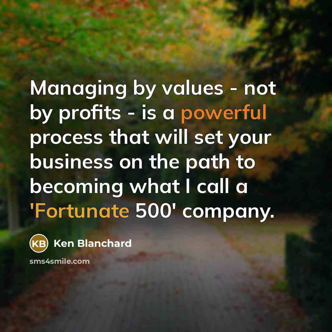 “Managing by values - not by profits - is a…” quote by Ken Blanchard