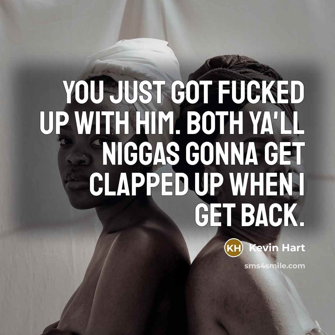 “You just got fucked up with him. Both ya'll niggas…” quote by Kevin Hart