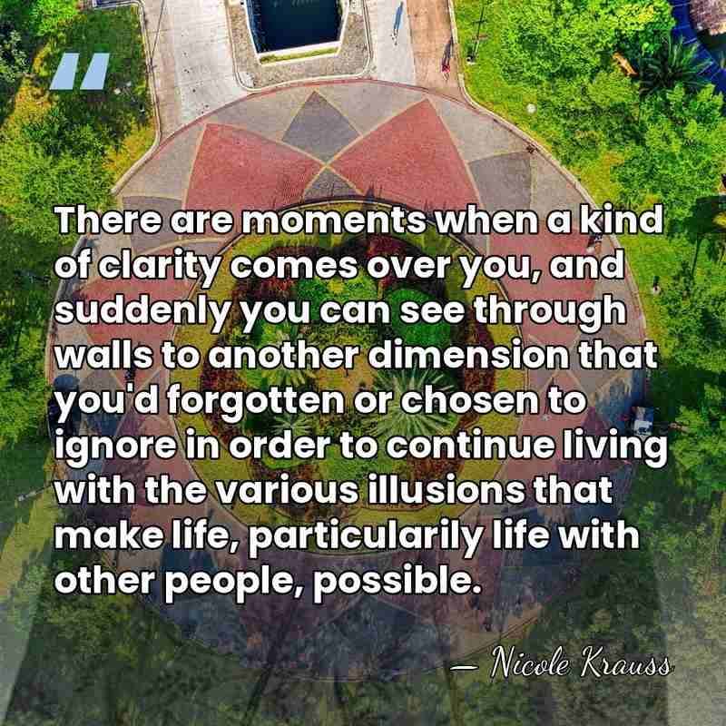 There are moments when a kind of clarity comes over you, and&hellip; - Nicole Krauss