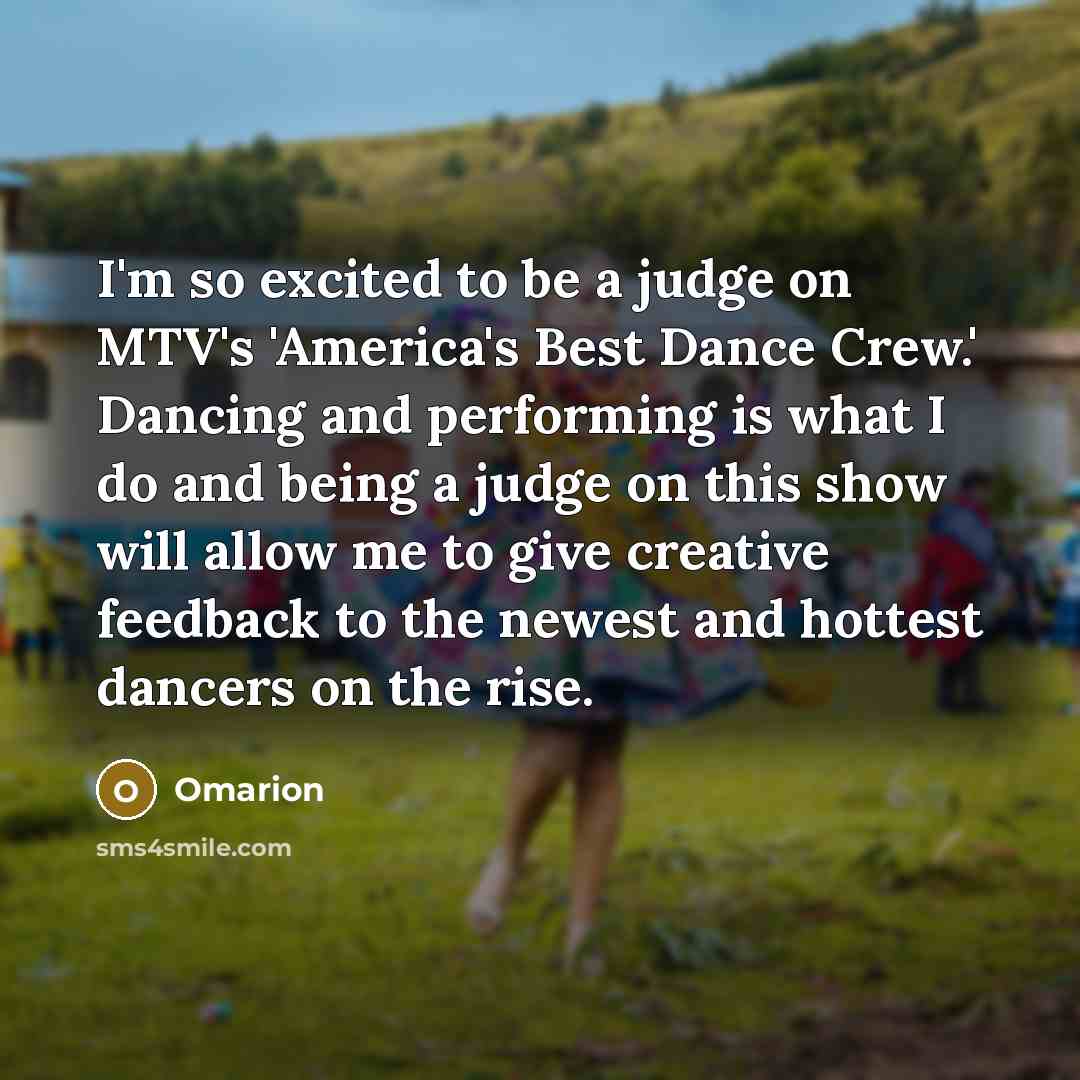 “I'm so excited to be a judge on MTV's 'America's…” quote by Omarion