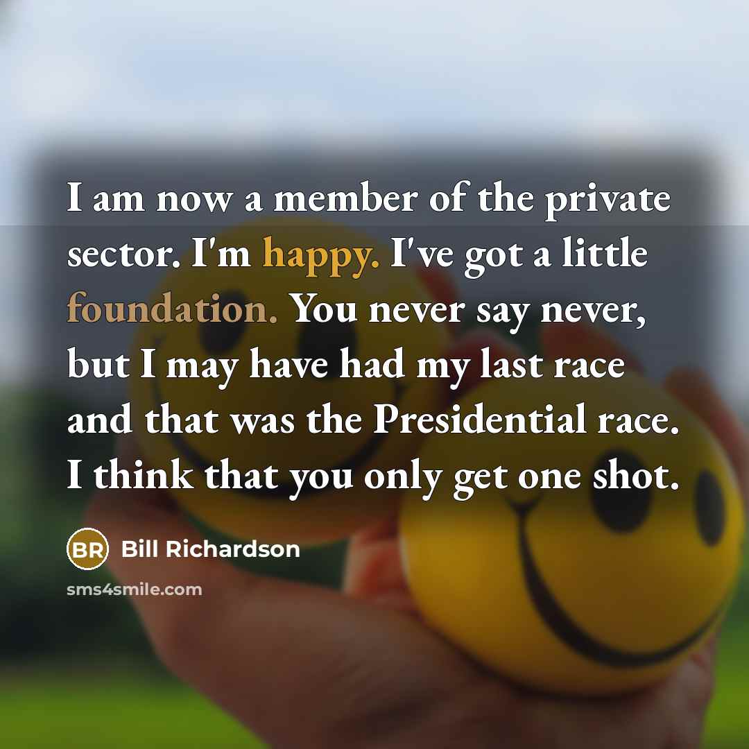 “I am now a member of the private sector. I'm…” quote by Bill Richardson