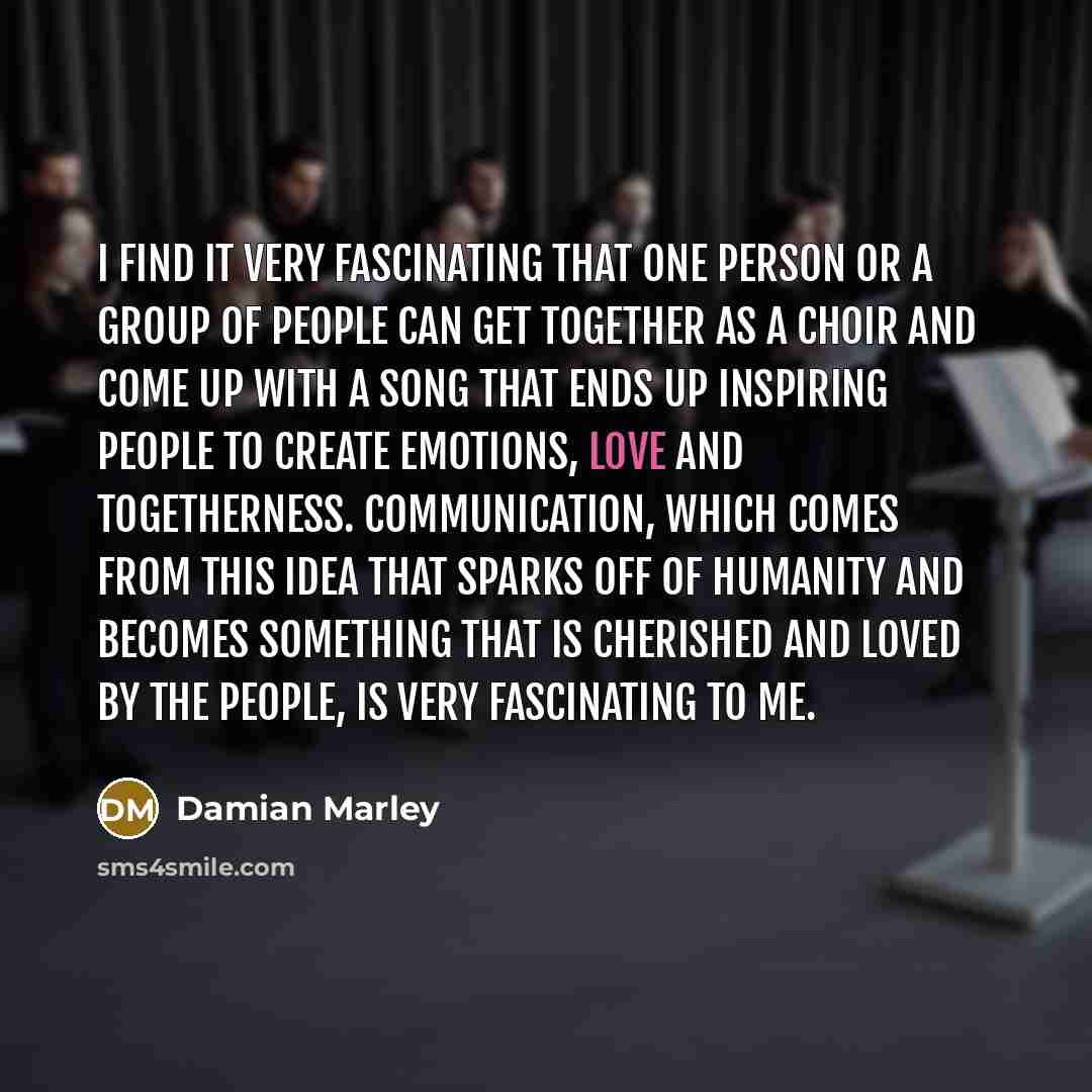 “I find it very fascinating that one person or a…” quote by Damian Marley