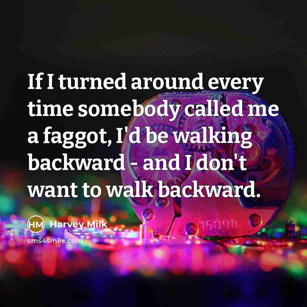 “If I turned around every time somebody called me a…” quote by Harvey Milk