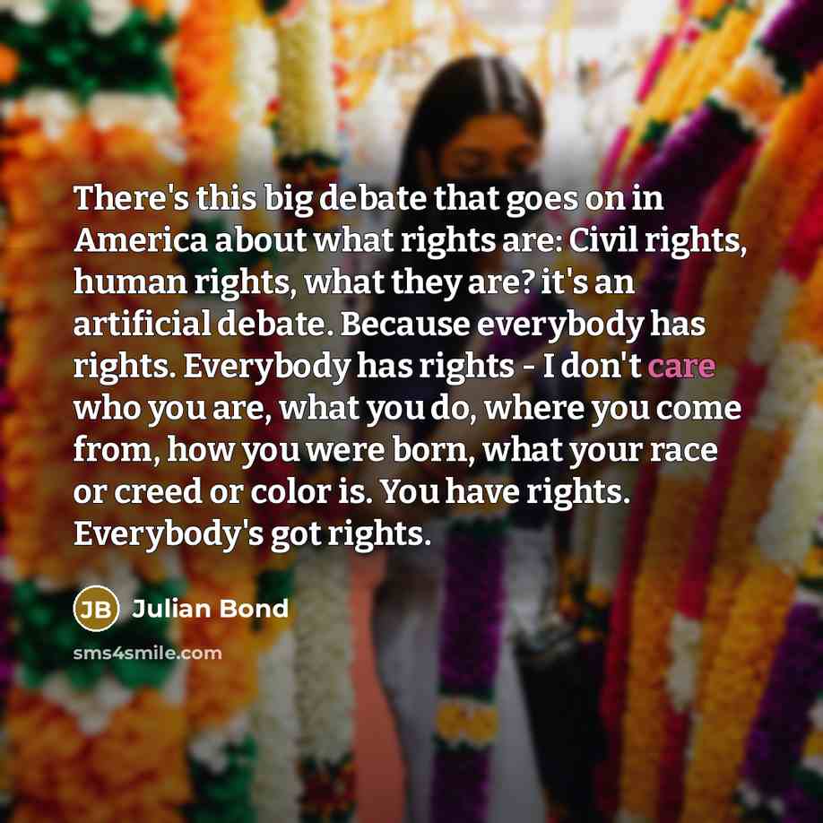 “There's this big debate that goes on in America about…” quote by Julian Bond