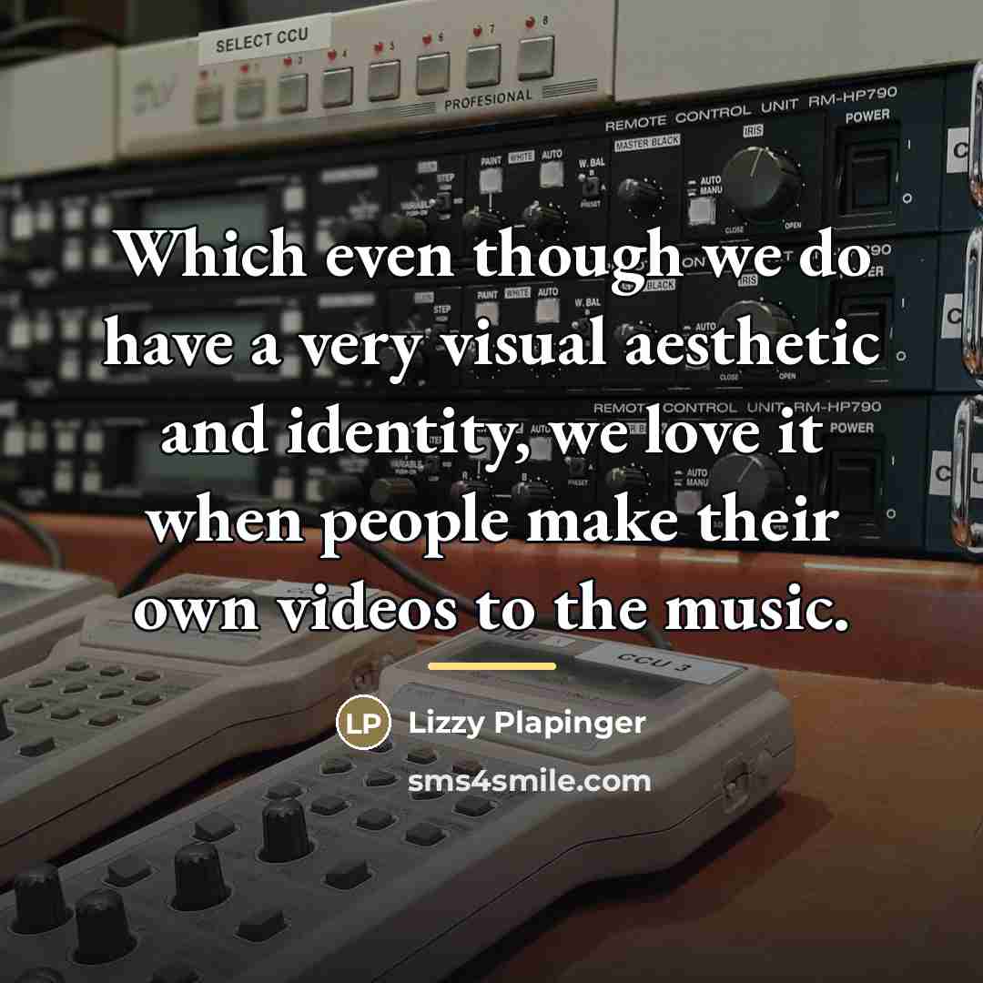 “Which even though we do have a very visual aesthetic…” quote by Lizzy Plapinger
