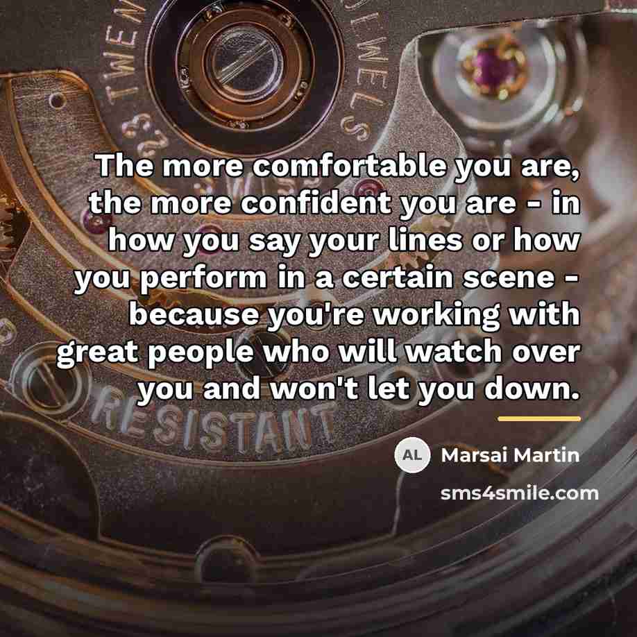 “The more comfortable you are, the more confident you are…” quote by Marsai Martin