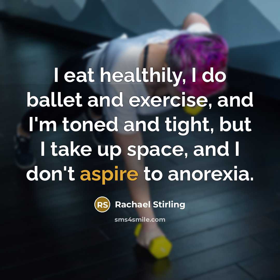 “I eat healthily, I do ballet and exercise, and I'm…” quote by Rachael Stirling