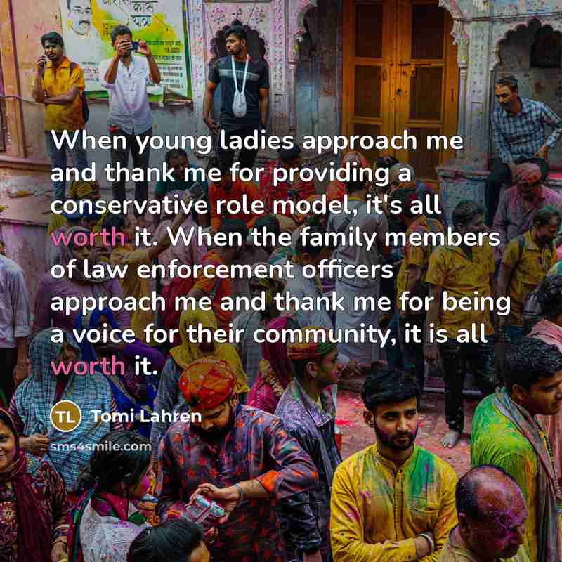“When young ladies approach me and thank me for providing…” quote by Tomi Lahren