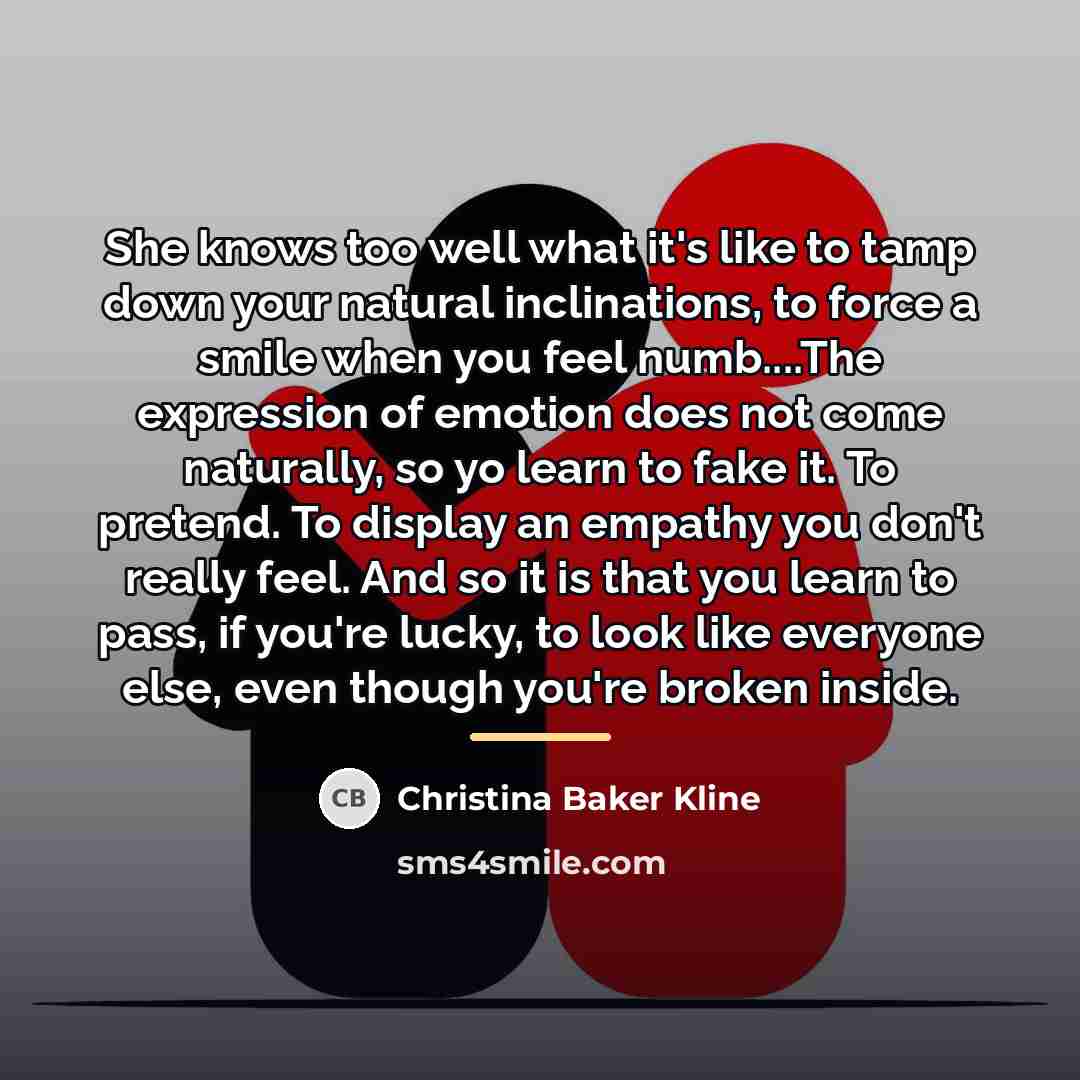 “She knows too well what it's like to tamp down…” quote by Christina Baker Kline
