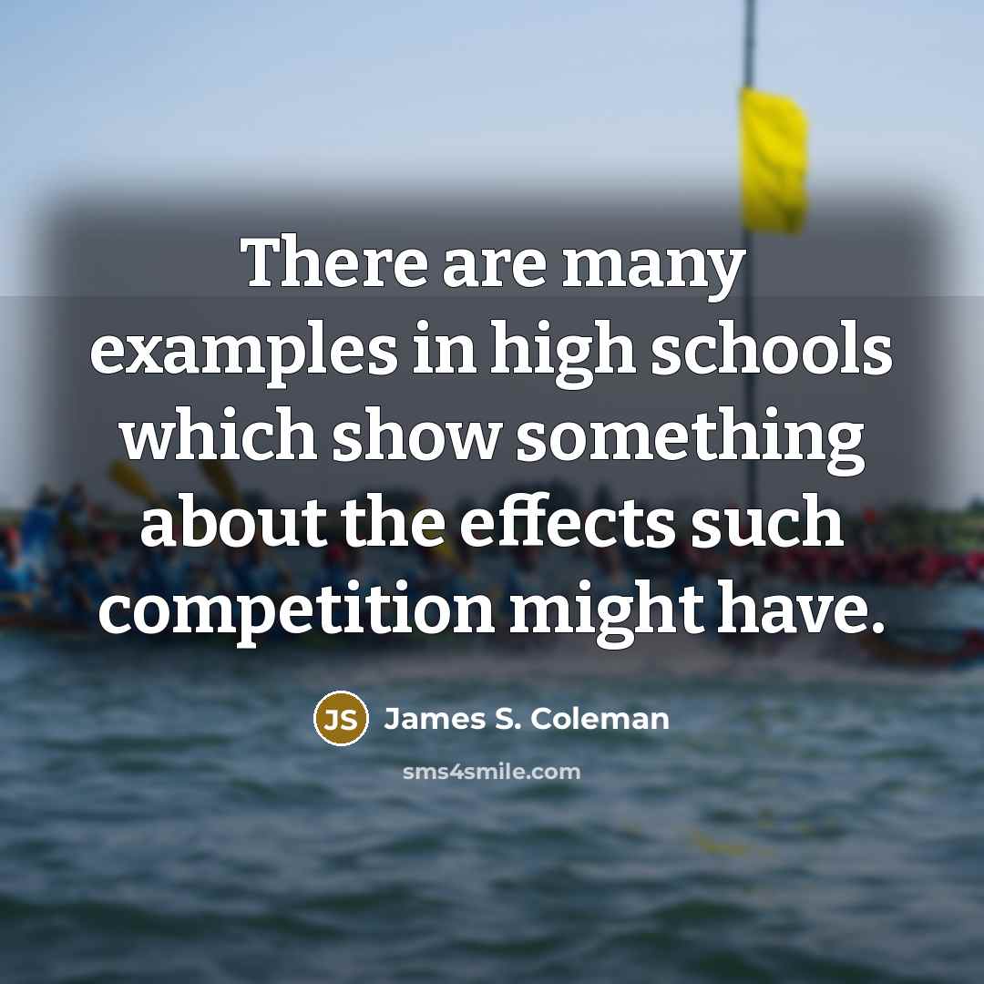 “There are many examples in high schools which show something…” quote by James S. Coleman