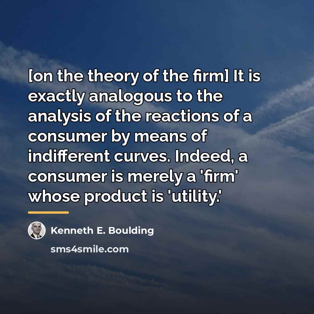 “[on the theory of the firm] It is exactly analogous…” quote by Kenneth E. Boulding