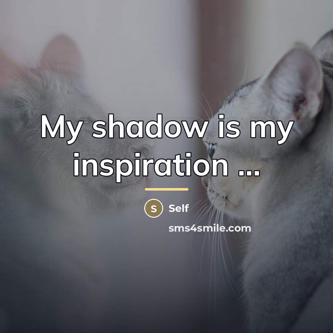“My shadow is my inspiration ...…” quote by Self