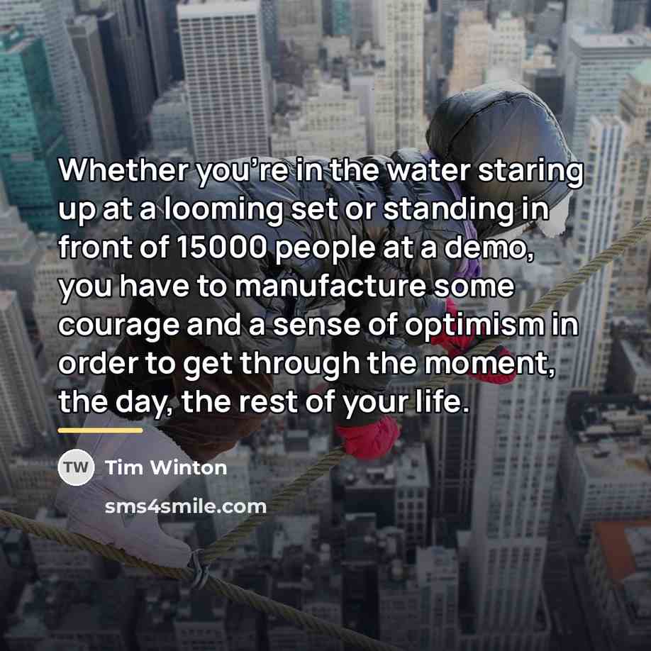 “Whether you're in the water staring up at a looming…” quote by Tim Winton