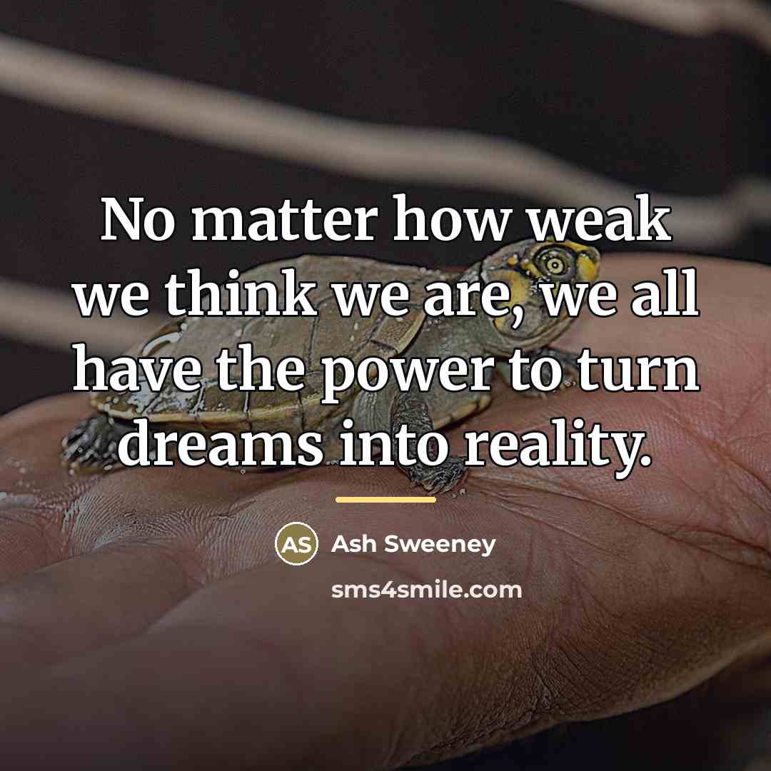 “No matter how weak we think we are, we all…” quote by Ash Sweeney
