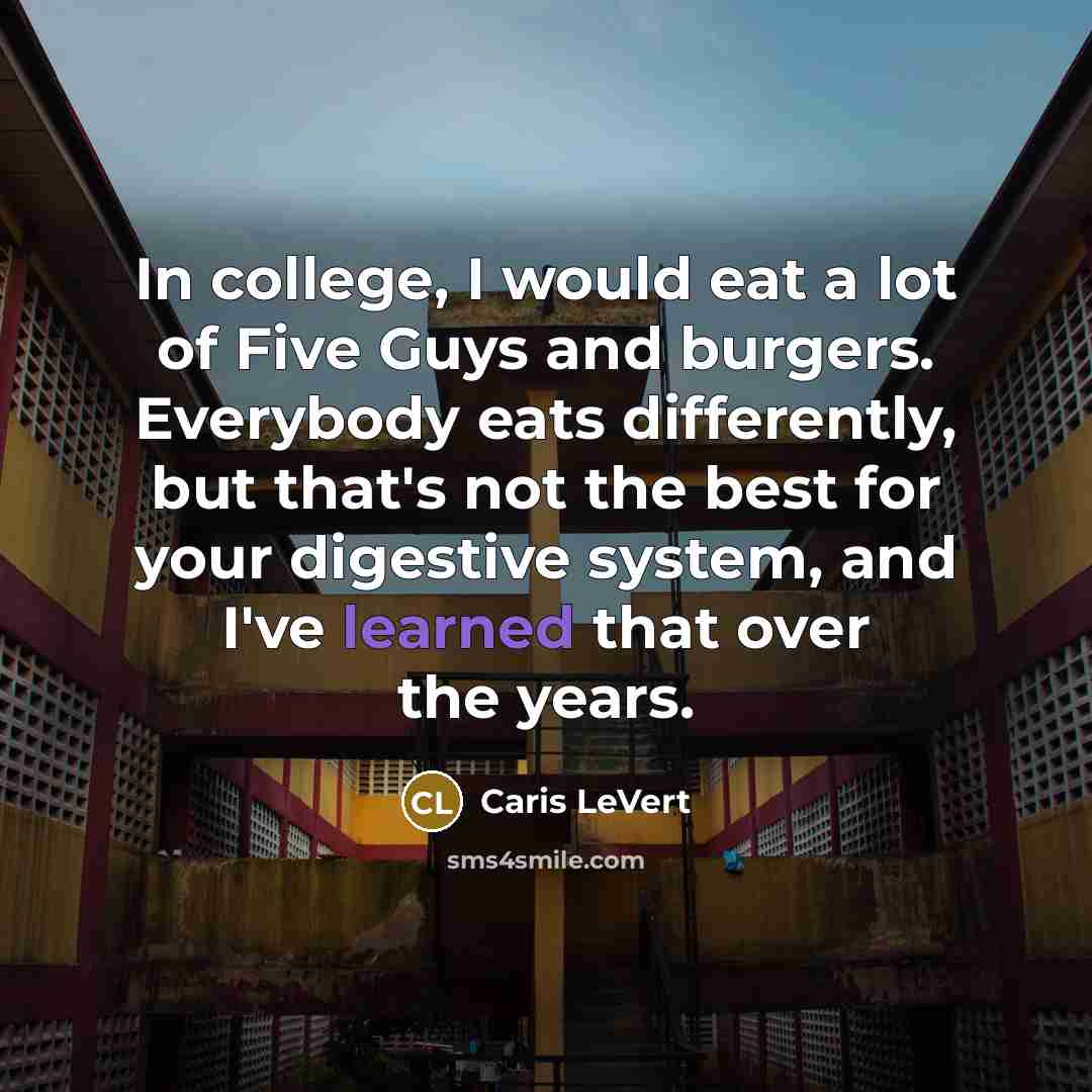“In college, I would eat a lot of Five Guys…” quote by Caris LeVert