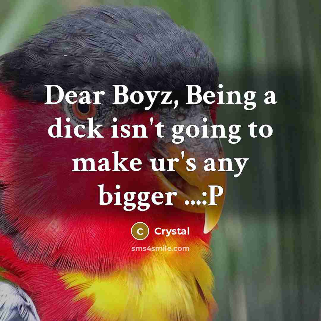 “Dear Boyz, Being a dick isn't going to make ur's…” quote by CrYsTaL