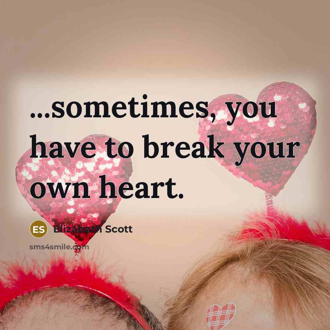 “...sometimes, you have to break your own heart.…” quote by Elizabeth Scott
