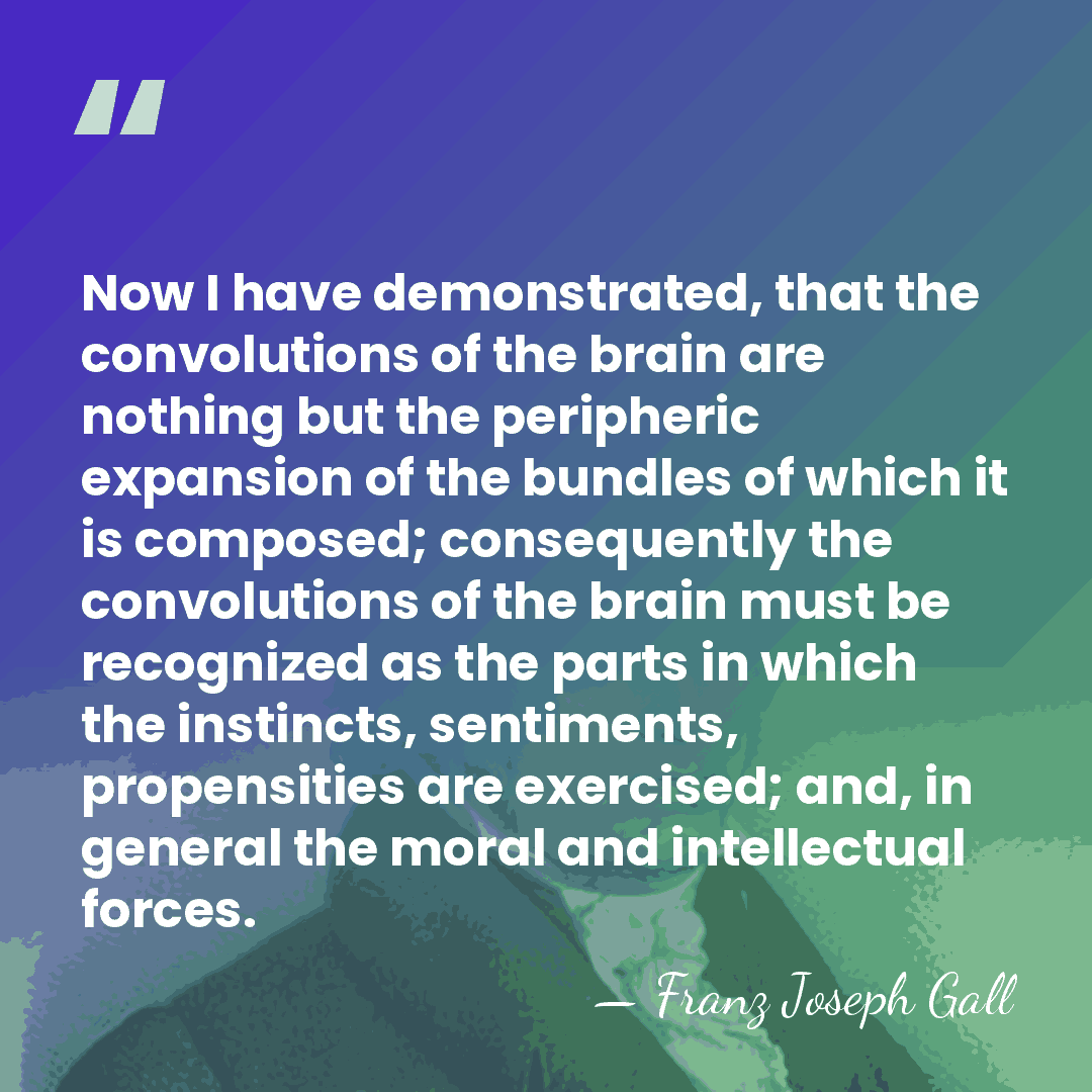 Now I have demonstrated, that the convolutions of the brain are nothing&hellip; - Franz Joseph Gall