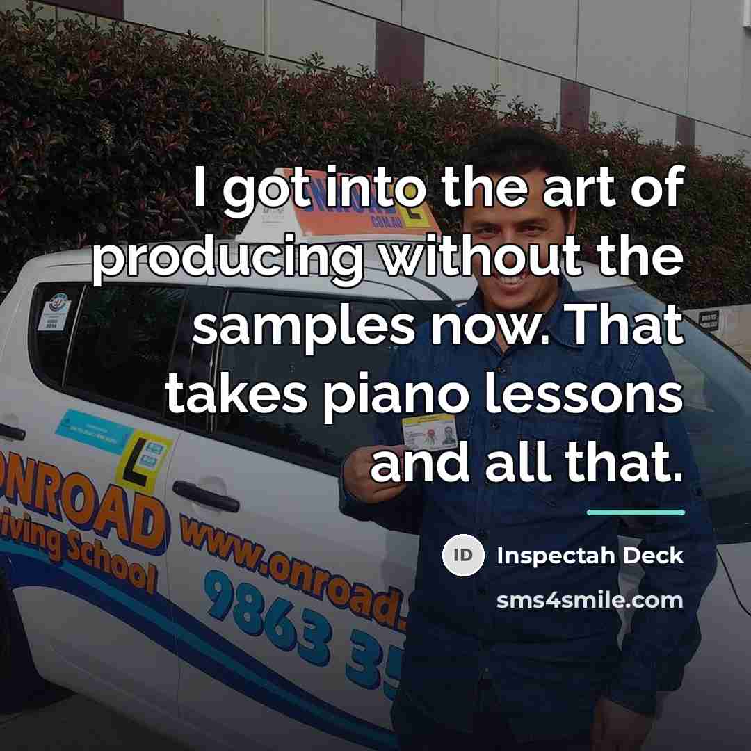 “I got into the art of producing without the samples…” quote by Inspectah Deck