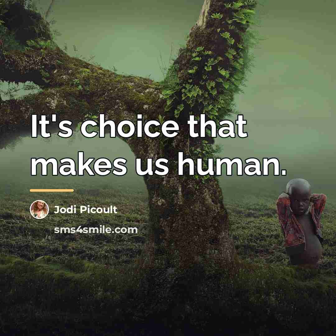 “It's choice that makes us human.…” quote by Jodi Picoult