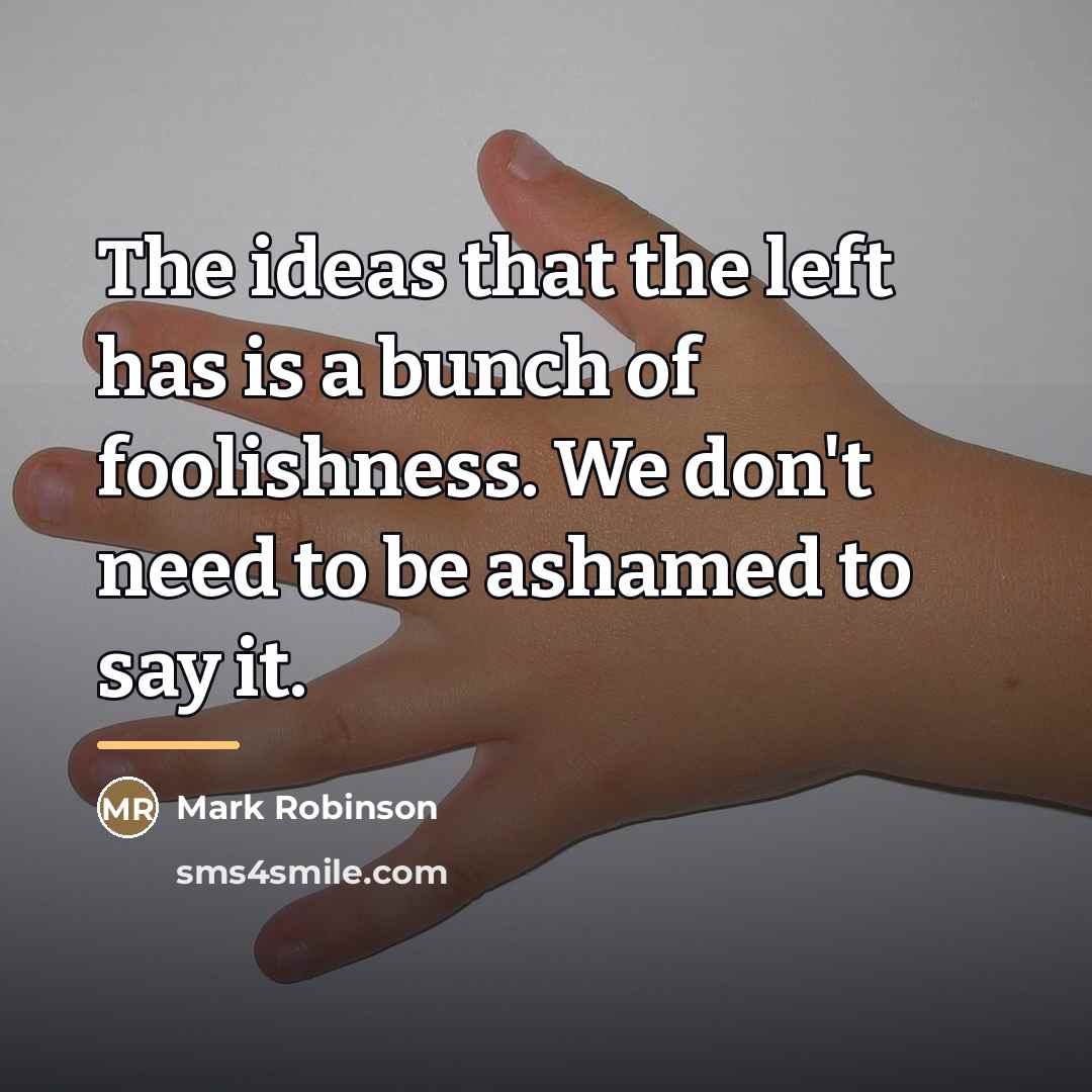 “The ideas that the left has is a bunch of…” quote by Mark Robinson