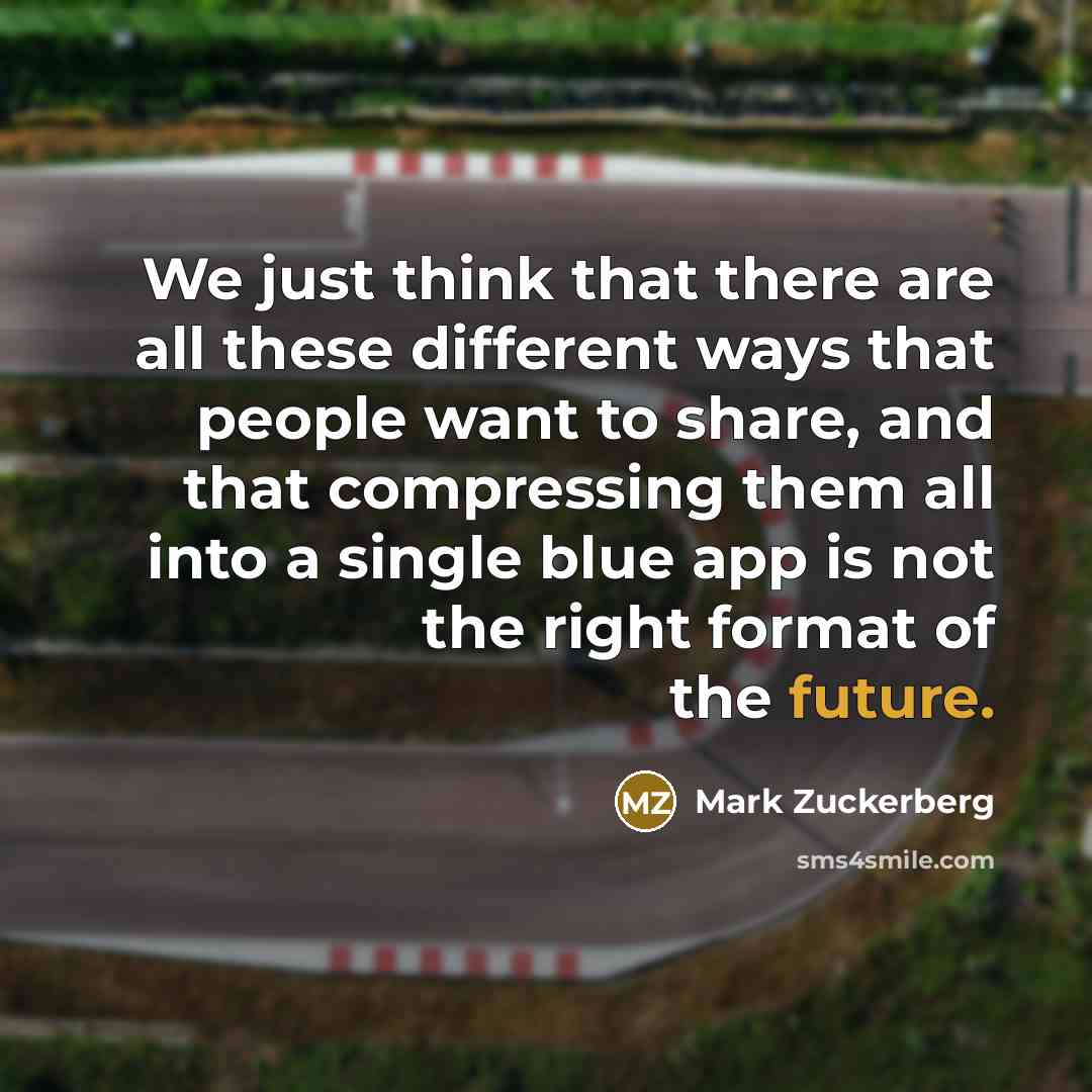 “We just think that there are all these different ways…” quote by Mark Zuckerberg