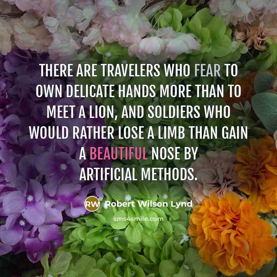 “There are travelers who fear to own delicate hands more…” quote by Robert Wilson Lynd