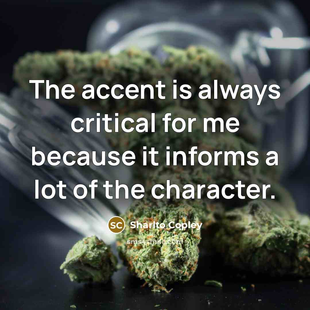 “The accent is always critical for me because it informs a lot of the character.” quote by Sharlto Copley
