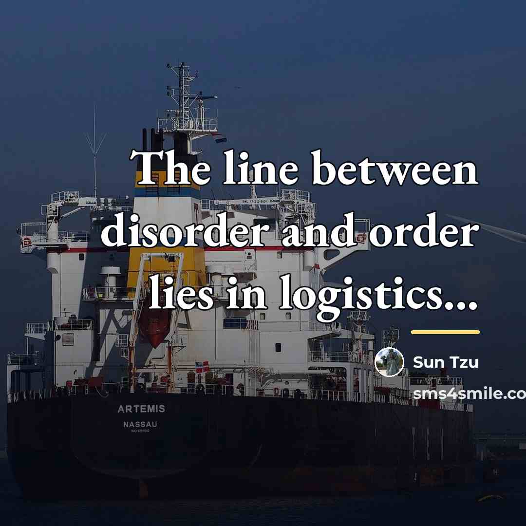 “The line between disorder and order lies in logistics...…” quote by Sun Tzu