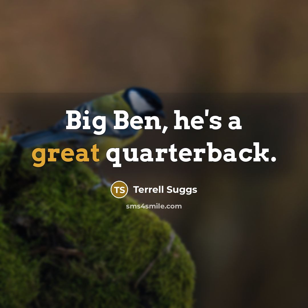 “Big Ben, he's a great quarterback.…” quote by Terrell Suggs
