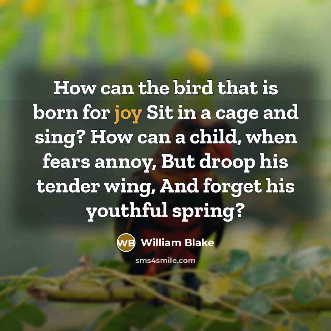 “How can the bird that is born for joy Sit…” quote by William Blake