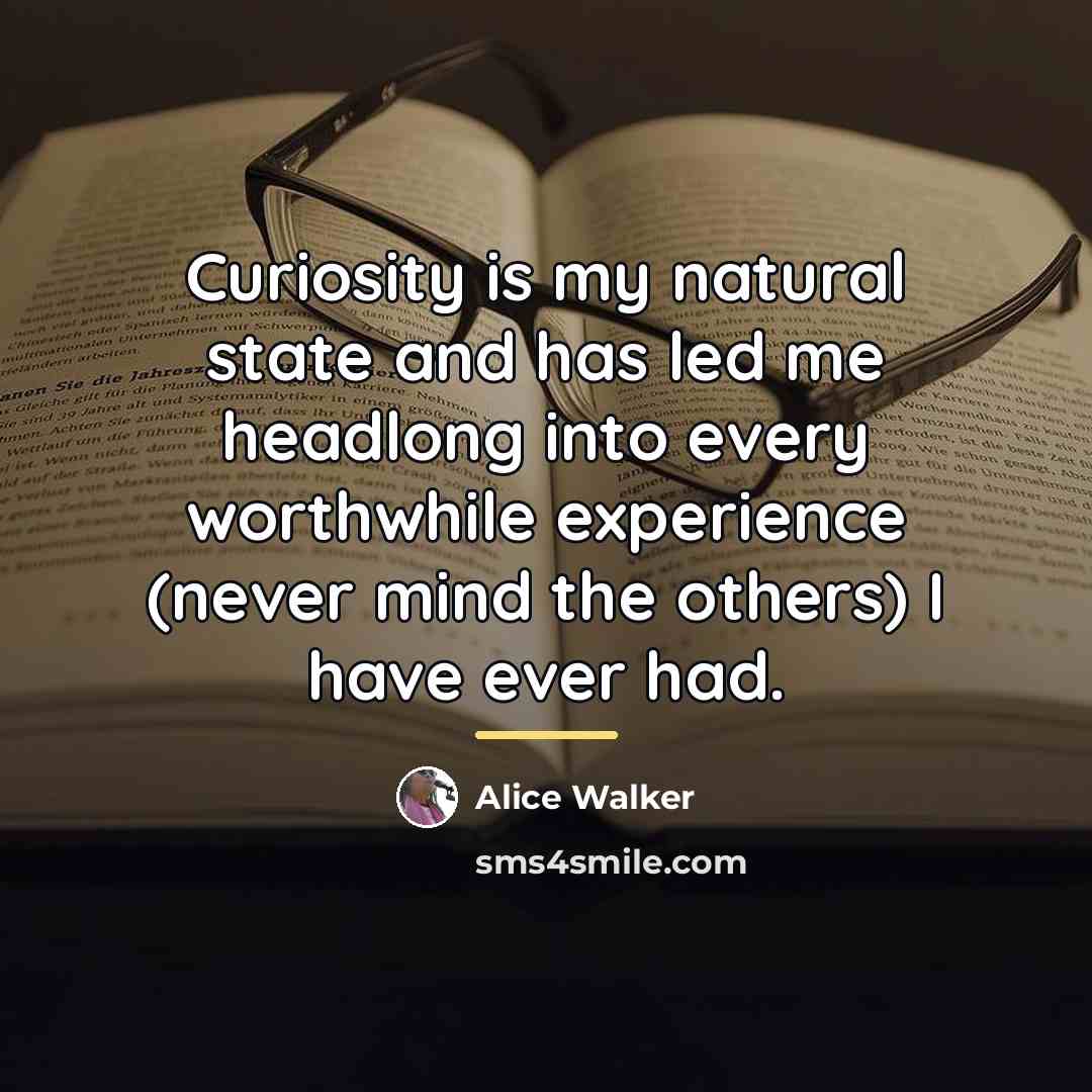 “Curiosity is my natural state and has led me headlong…” quote by Alice Walker