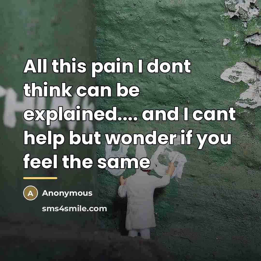 “All this pain I dont think can be explained.... and…” quote by Anonymous