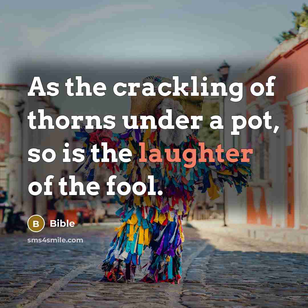 “As the crackling of thorns under a pot, so is…” quote by Bible