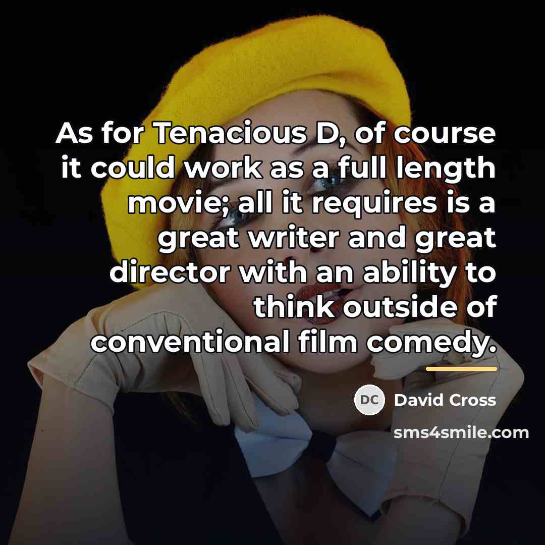 “As for Tenacious D, of course it could work as…” quote by David Cross