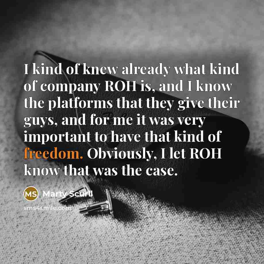 “I kind of knew already what kind of company ROH…” quote by Marty Scurll