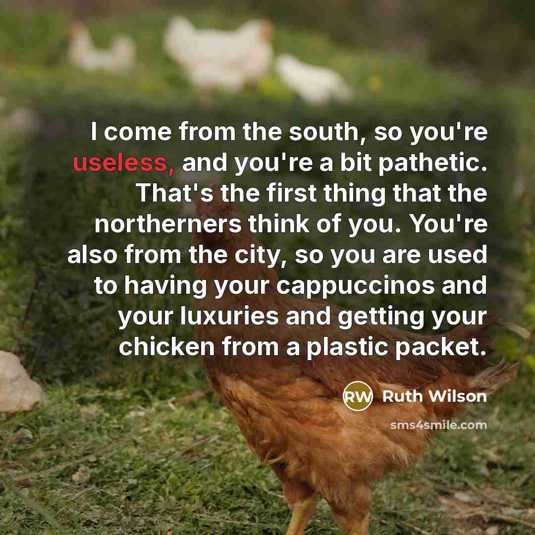 “I come from the south, so you're useless, and you're…” quote by Ruth Wilson
