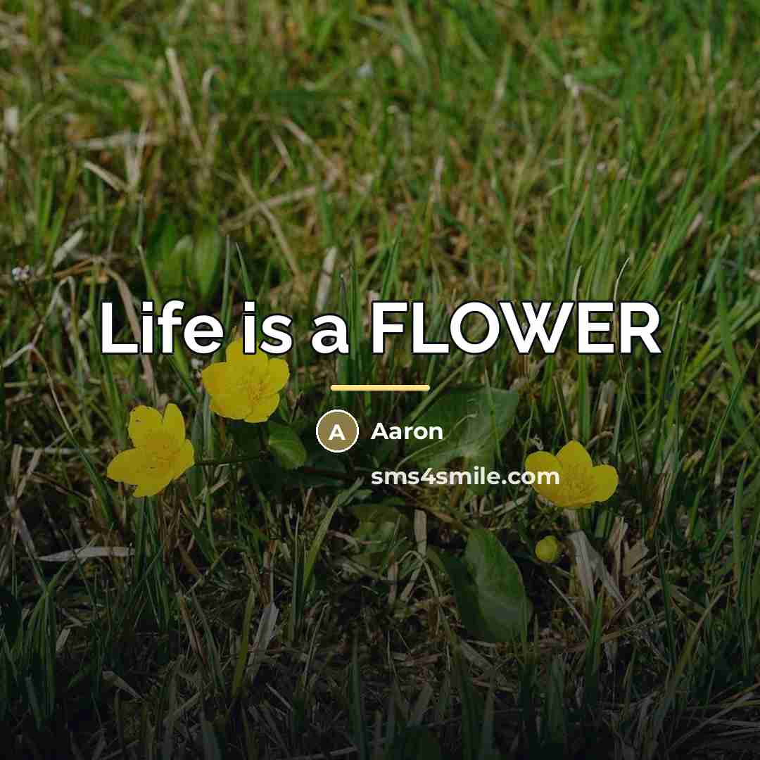 “Life is a FLOWER…” quote by AaRon