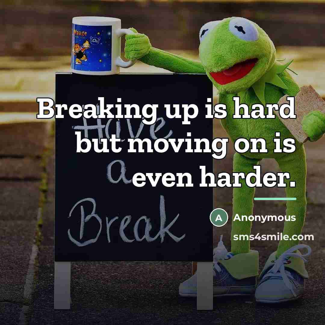 “Breaking up is hard but moving on is even harder.…” quote by Anonymous