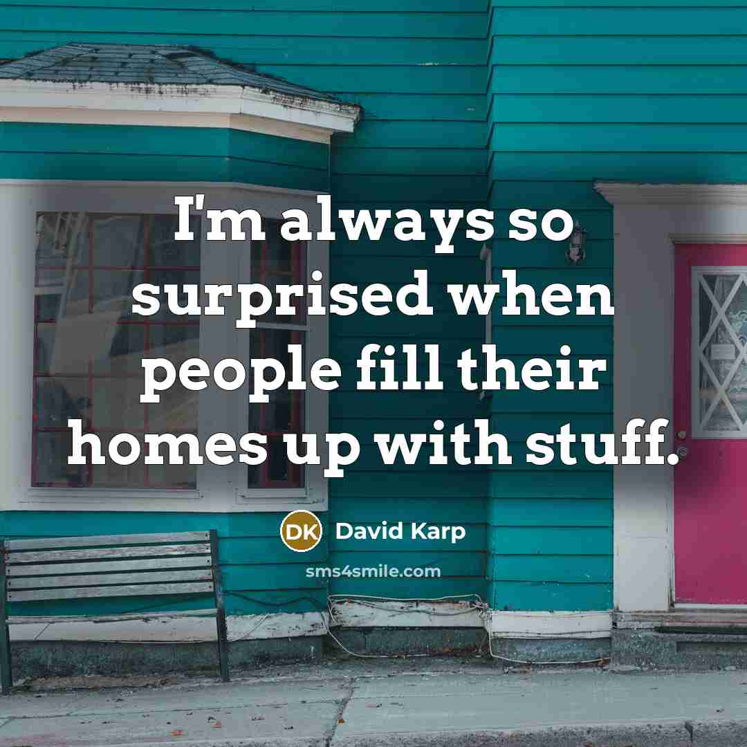 “I'm always so surprised when people fill their homes up…” quote by David Karp