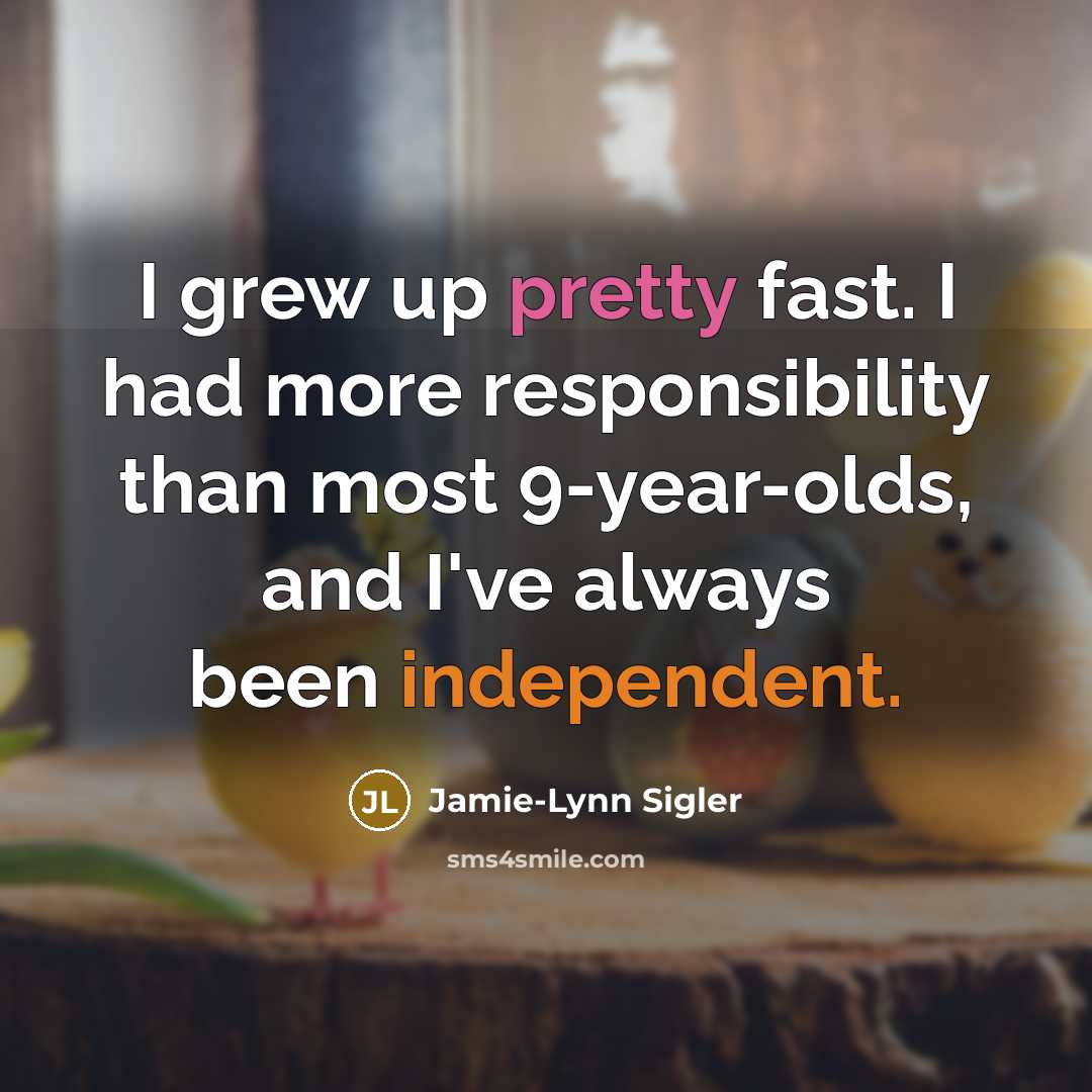 “I grew up pretty fast. I had more responsibility than…” quote by Jamie-Lynn Sigler