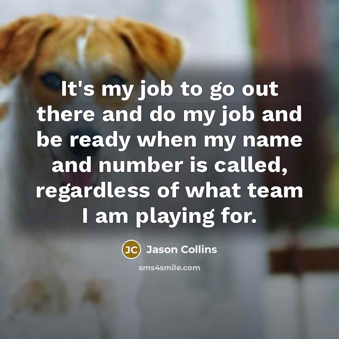 “It's my job to go out there and do my…” quote by Jason Collins