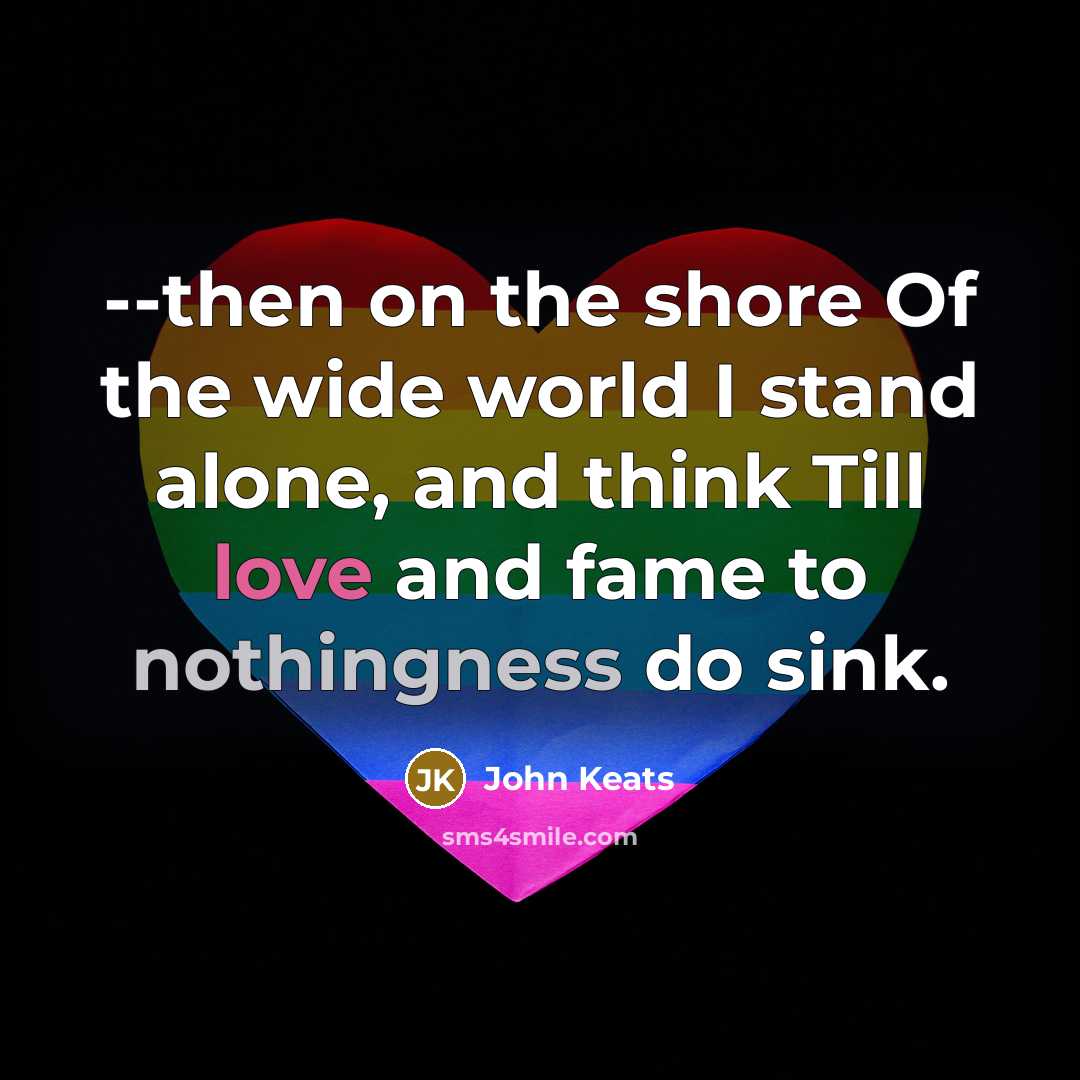 “--then on the shore Of the wide world I stand…” quote by John Keats
