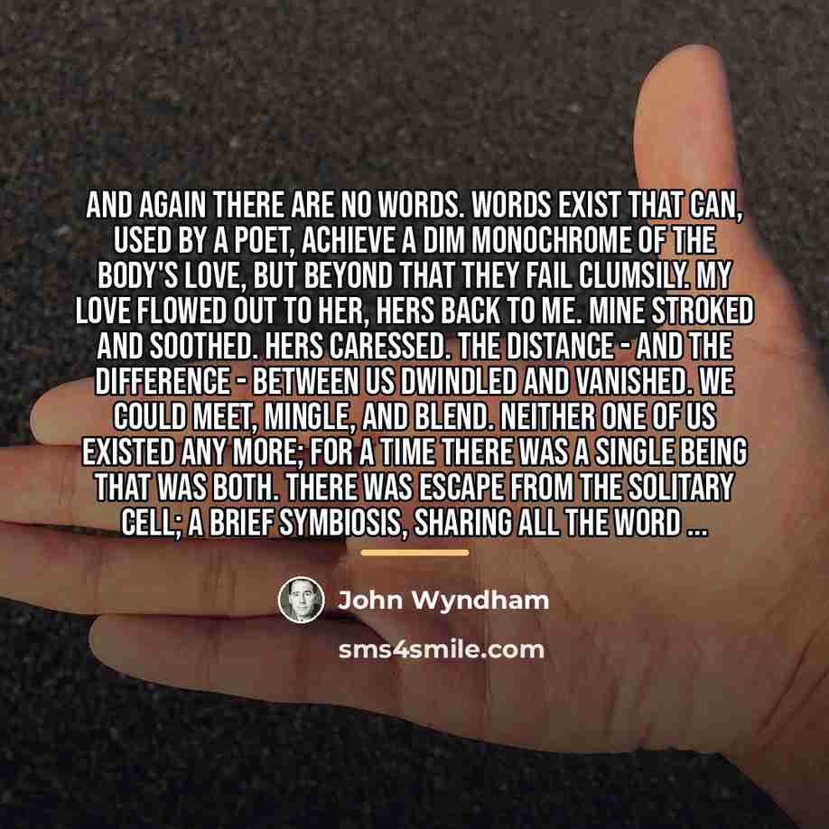 “And again there are no words. Words exist that can,…” quote by John Wyndham