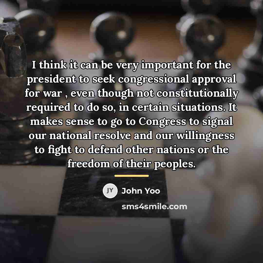 “I think it can be very important for the president…” quote by John Yoo