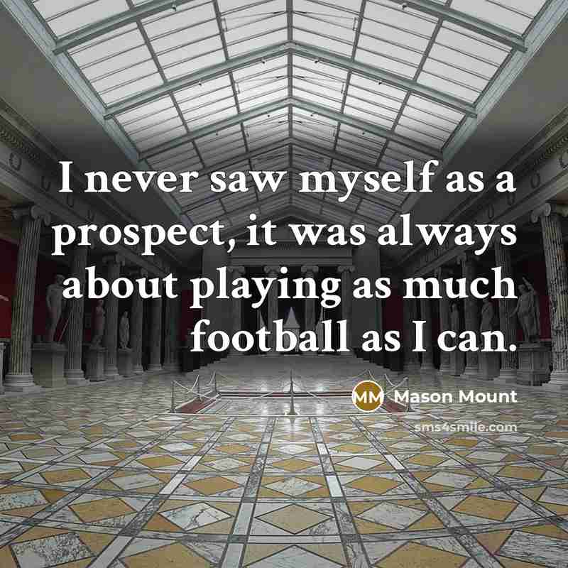 “I never saw myself as a prospect, it was always…” quote by Mason Mount