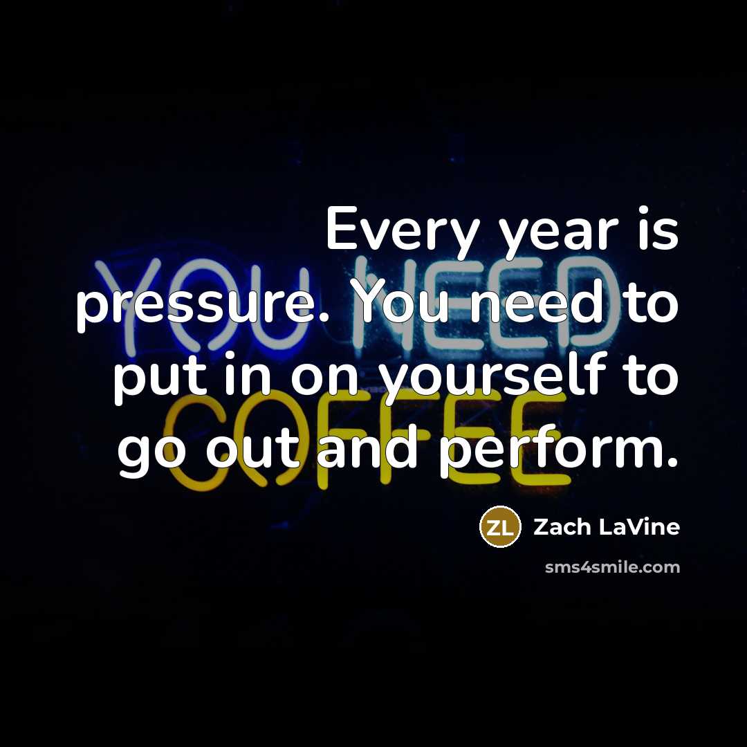“Every year is pressure. You need to put in on…” quote by Zach LaVine
