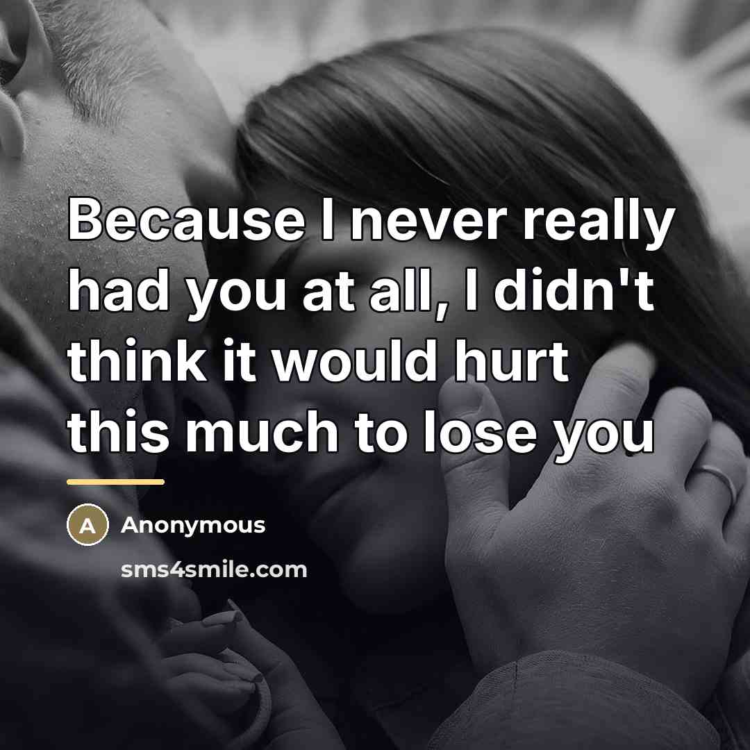 “Because I never really had you at all, I didn't…” quote by Anonymous