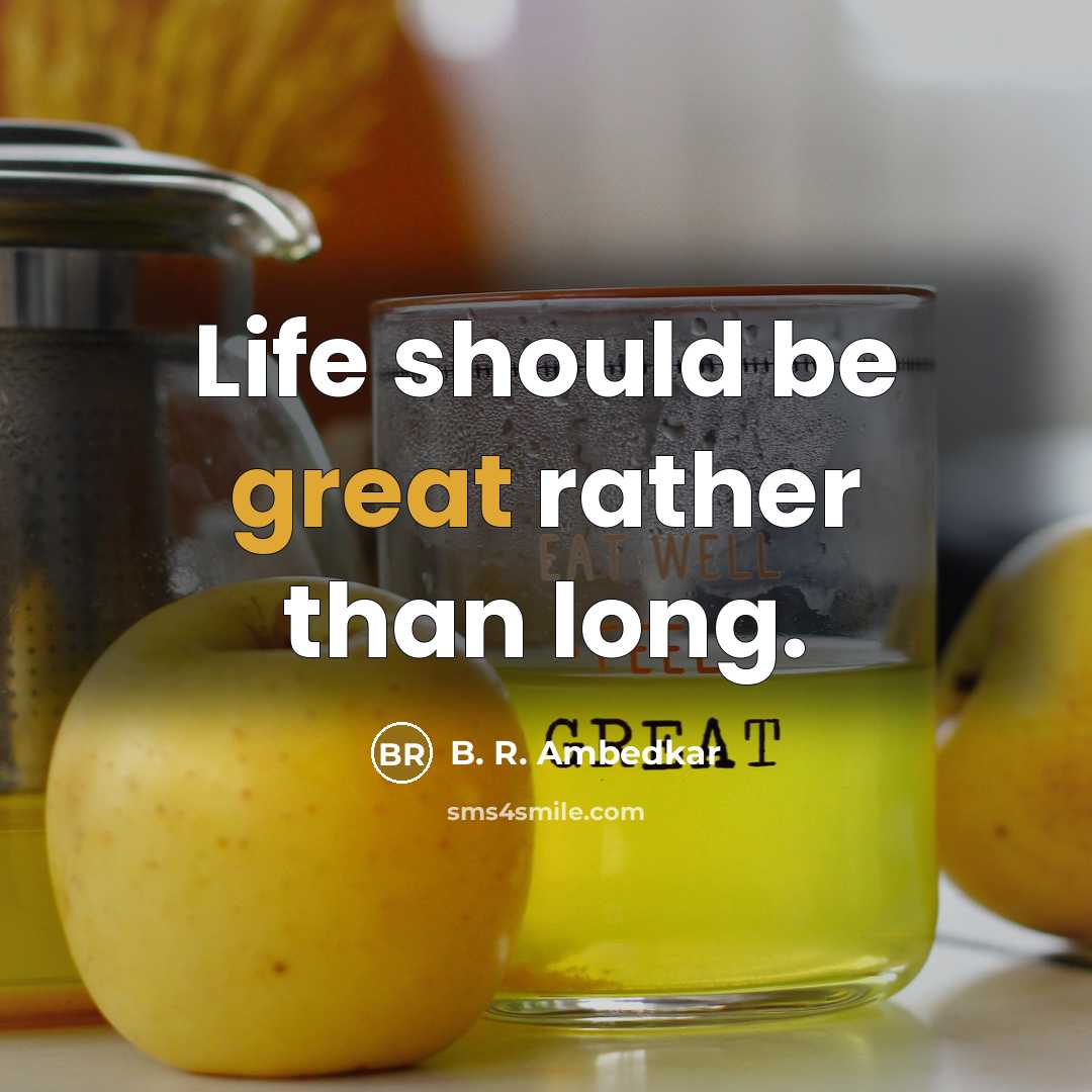 “Life should be great rather than long.…” quote by B. R. Ambedkar
